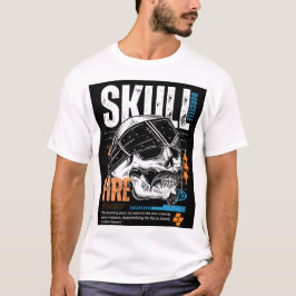 Diseño de camiseta gráfica de cráneo con estilo