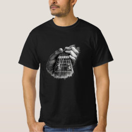 Diseño de camiseta gráfica de diapasón de guitarra