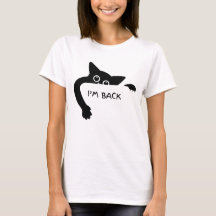 Diseño de camiseta gráfica de gato negro divertido