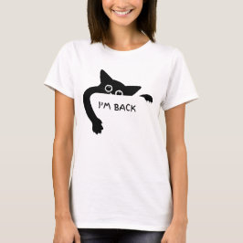 Diseño de camiseta gráfica de gato negro divertido