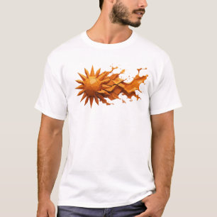 Diseño de camiseta gráfica del sol abstracto expre