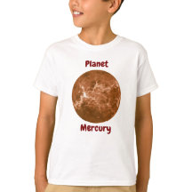 Diseño de camiseta infantil con nombres de planeta