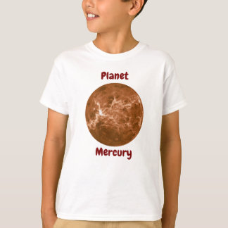 Diseño de camiseta infantil con nombres de planeta