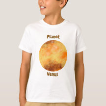 Diseño de camiseta infantil con nombres de planeta
