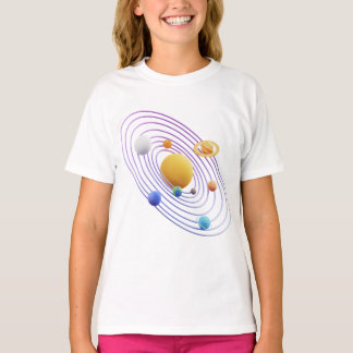 Diseño de camiseta infantil con nombres de planeta