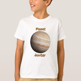 Diseño de camiseta infantil con nombres de planeta