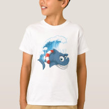 Diseño de camiseta infantil Cool Shark Splash para