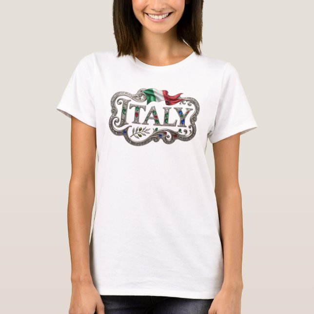 Diseño de camiseta ITALIA Catchy Silver (Anverso)