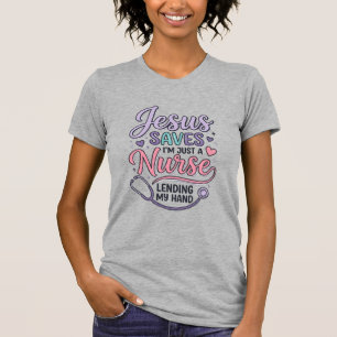 Diseño de camiseta Jesús salva a la enfermera Fait