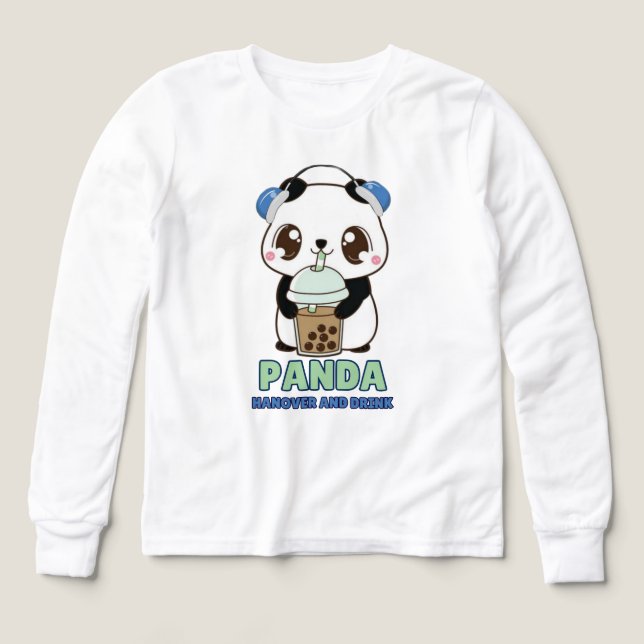 Diseño de camiseta Kawaii panda (Diseño frontal)