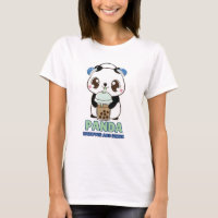 Diseño de camiseta Kawaii panda