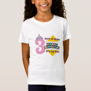 Diseño de camiseta linda de unicornio para cumplea