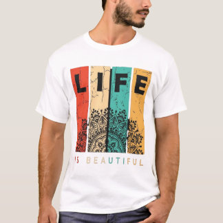 diseño de camiseta mandala “La vida es bella”