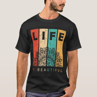 diseño de camiseta mandala Life Is Beautiful
