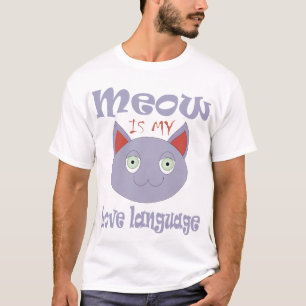 Diseño de camiseta Meow es mi lenguaje del amor