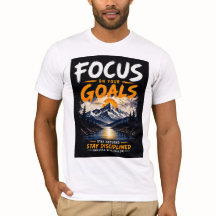 Diseño de camiseta motivacional enfócate en tus ob