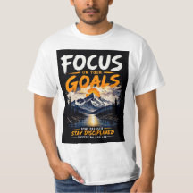 Diseño de camiseta motivacional enfócate en tus ob
