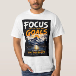 Diseño de camiseta motivacional enfócate en tus ob