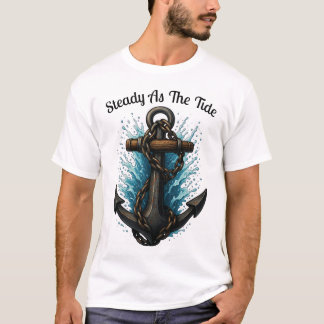 Diseño de camiseta náutica de ancla firme como la 