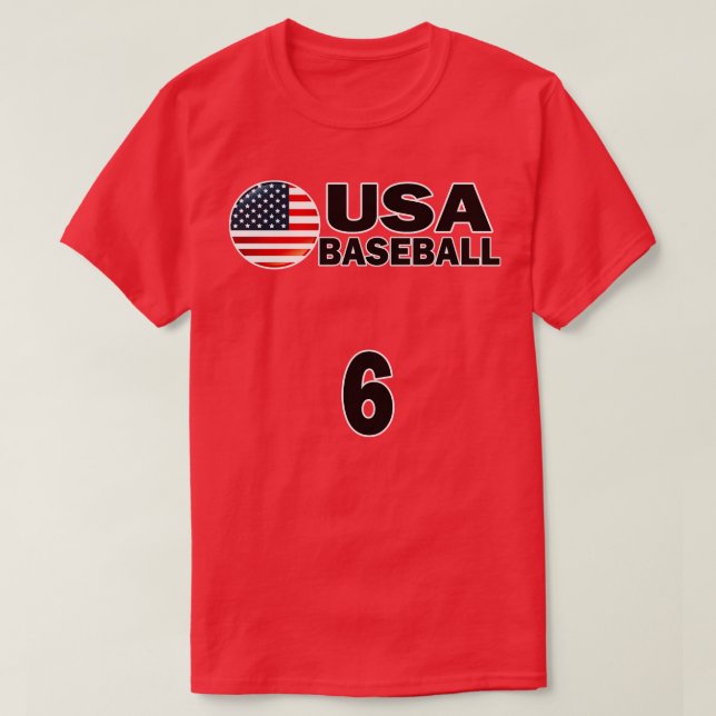 Diseño de camiseta número 6 de béisbol de Estados  (Diseño del anverso)