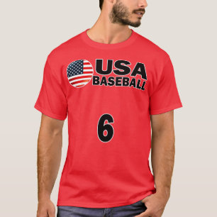 Diseño de camiseta número 6 de béisbol de Estados 