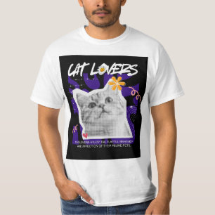 Diseño de camiseta para amantes de gatos lindos