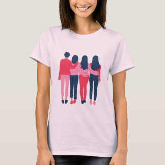 Diseño de camiseta para cuatro niñas