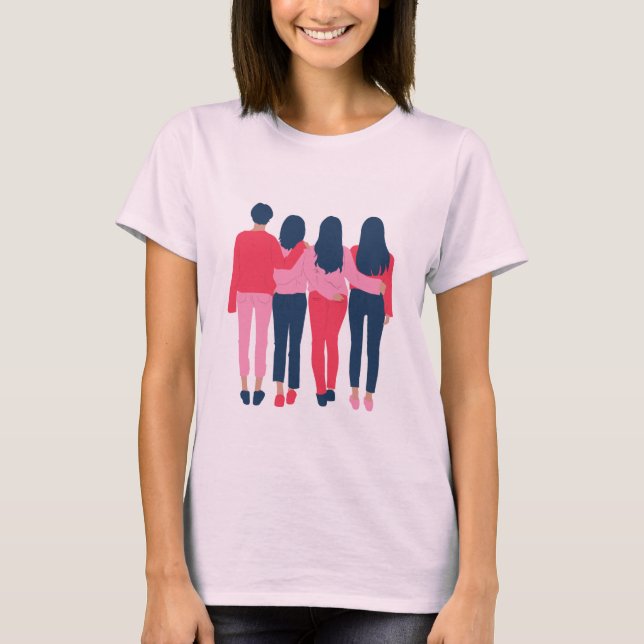 Diseño de camiseta para cuatro niñas (Anverso)