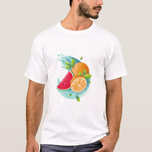 Diseño de camiseta para frutas que captan la vista