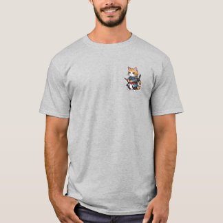 Diseño de camiseta para gato de Samurai
