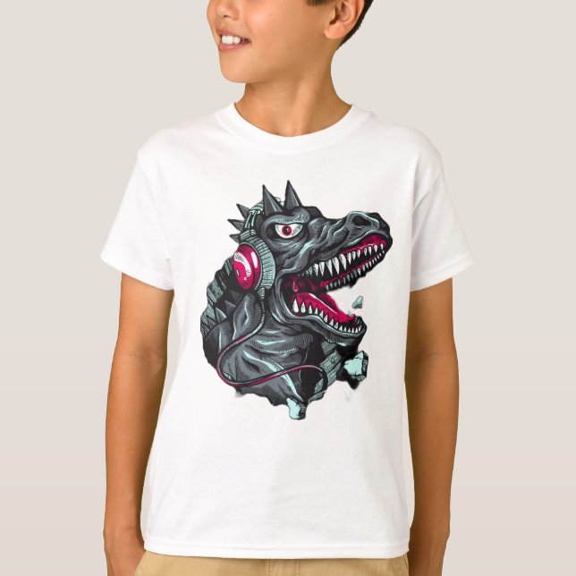 Diseño de camiseta para niños Godzilla (Anverso)