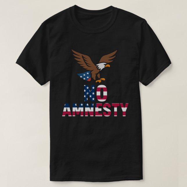 Diseño de camiseta patriótica No Amnesty Águila Au (Diseño del anverso)