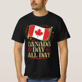 Diseño de camiseta patriótica todo el día del Cana