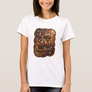 Diseño de camiseta Playful Gold ESTOY 30 ¿Y AHORA