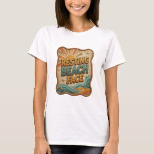 Diseño de camiseta PLAYFUL GOLD RESTING BEACH FACE