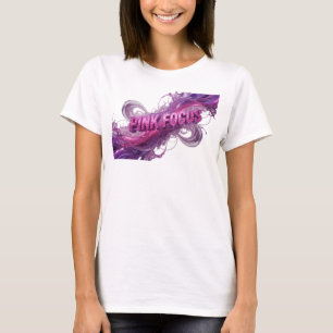 Diseño de camiseta PÚRPURA icónico PINK FOCUS