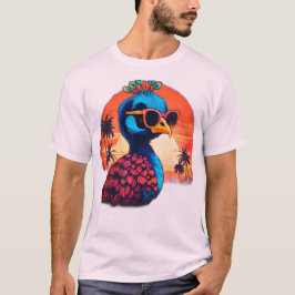 Diseño de camiseta retro-pavo real: distancia de p