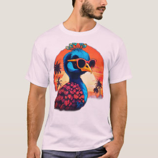 Diseño de camiseta retro-pavo real: distancia de p