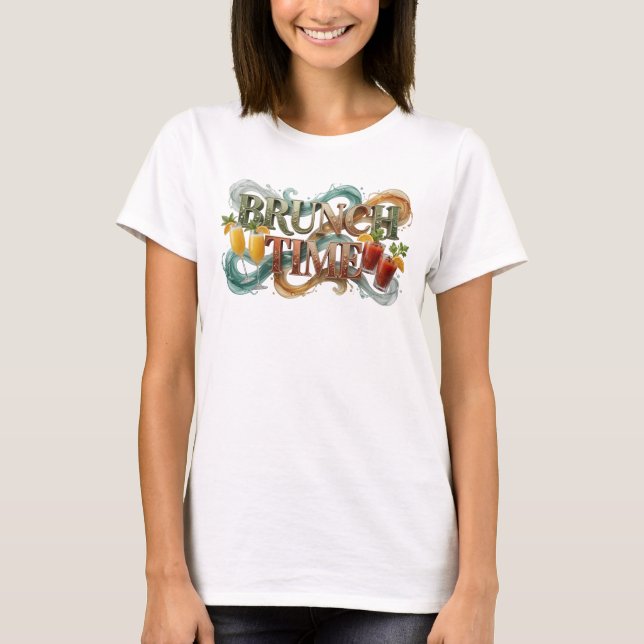 Diseño de camiseta Statement Orange BRUNCH TIME (Anverso)