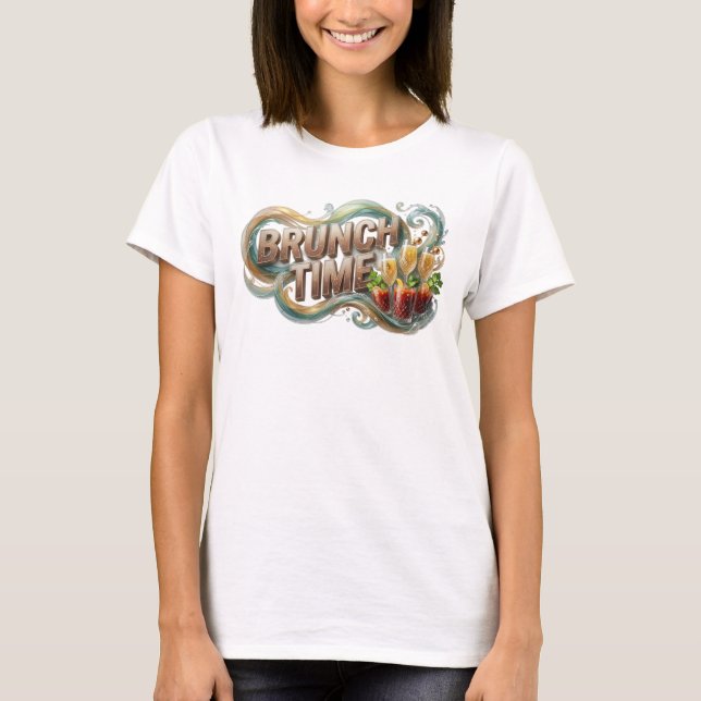 Diseño de camiseta Statement Orange BRUNCH TIME v2 (Anverso)