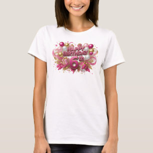 Diseño de camiseta Statement Pink HAPPY BIRTHDAY 6