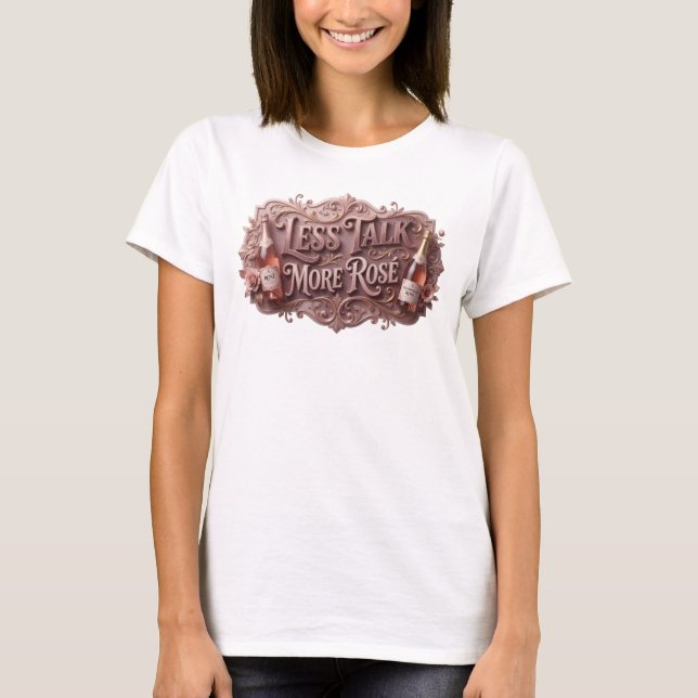 Diseño de camiseta Statement Pink LESS TALK MORE R (Anverso)