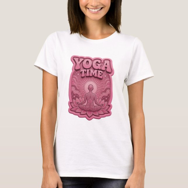Diseño de camiseta Statement Pink YOGA TIME (Anverso)