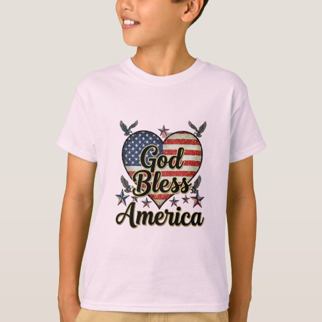Diseño de camiseta Tierra de libres, Dios bendito  (Anverso)