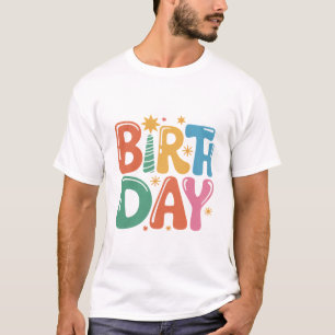 Diseño de camiseta tipográfica de cumpleaños con T