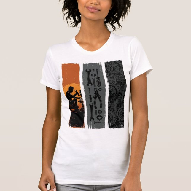 Diseño de camiseta tríptico de herramientas de mec (Anverso)