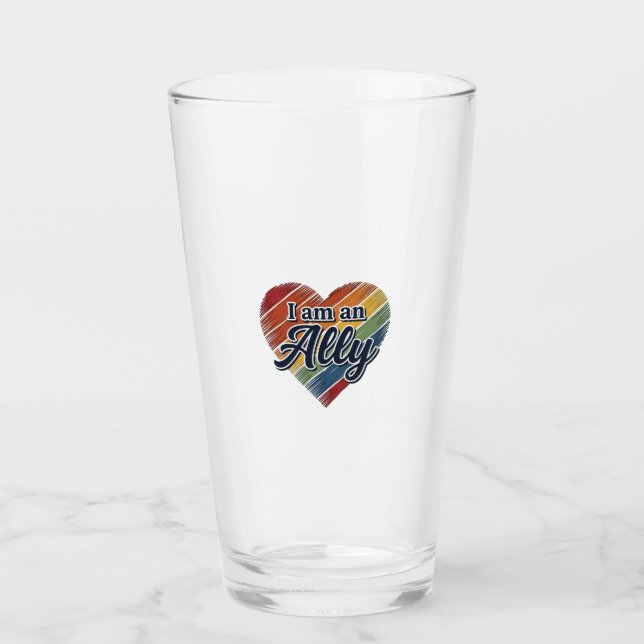 Diseño de camiseta vectorial corazón aliado arcoír (Anverso)