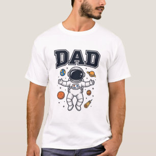Diseño de camiseta vectorial de astronauta padre_1