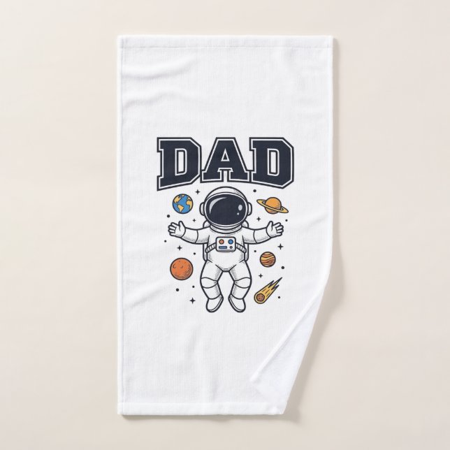 Diseño de camiseta vectorial de astronauta padre_1 (Toalla de mano)