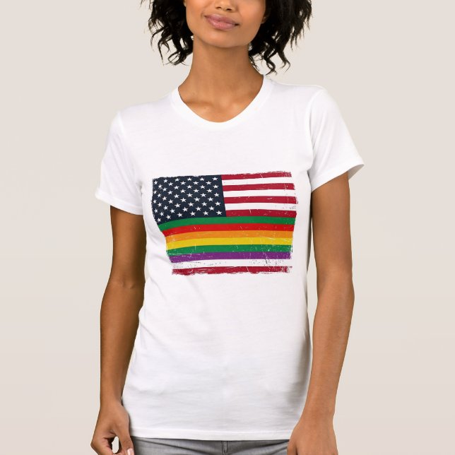 Diseño de camiseta vectorial de bandera del orgull (Anverso)